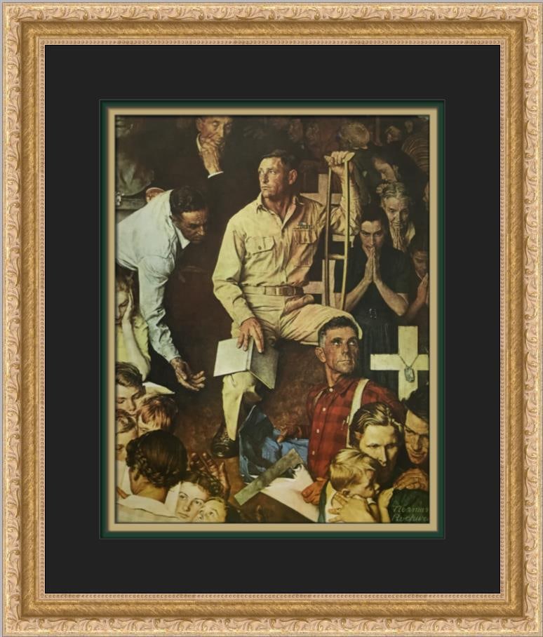 Framed Norman Rockwell The Long Shadow of Lincoln Offset Print (1 of 2)