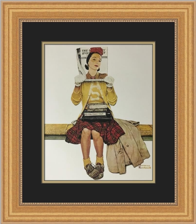 Norman Rockwell Double Take Custom Framed Art Print 1975 (1 of 2)
