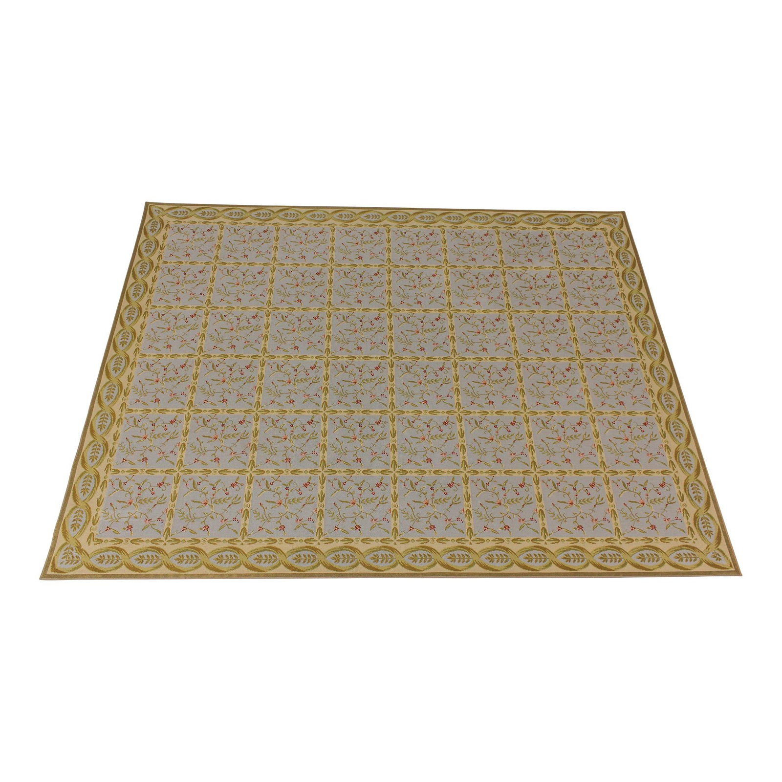 1990s Loom Woven Gold Print Rug 125 x 96.5 Quality Textile (1 of 10)
