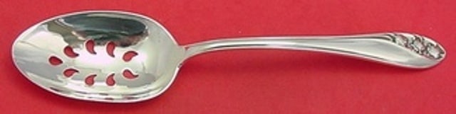 Gorham Lily of the Valley Sterling Silver Slotted Serving Spoon 9-Hole Custom: Gorham Lily of the Valley Sterling Silver Slotted Serving Spoon 9-Hole Custom This exquisite serving spoon features a stunning design from the renowned Gorham brand, known for its exceptional quality 