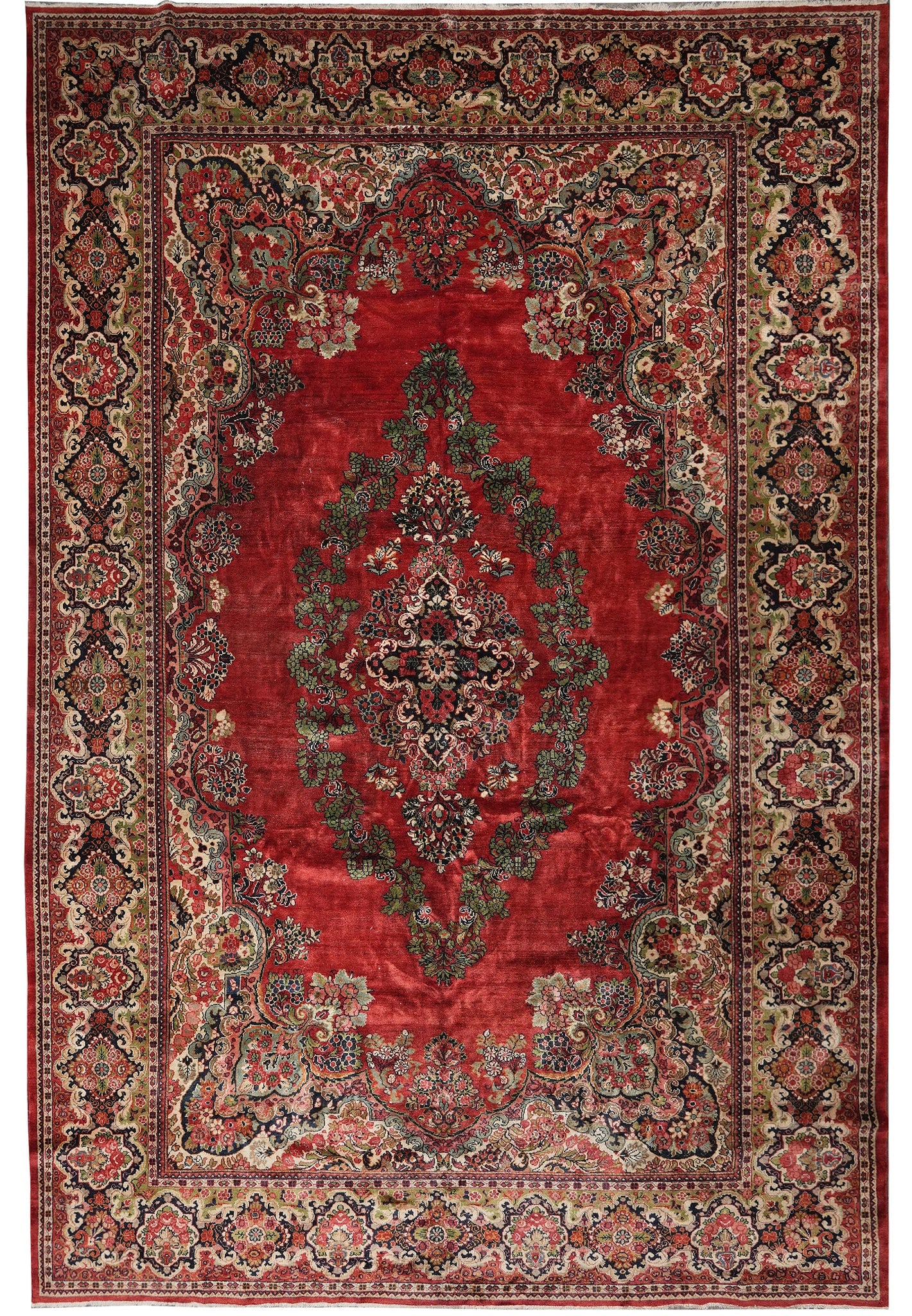 13 x 19 Persian Sarouk Kerman Open Field Rug Iran (1 of 12)