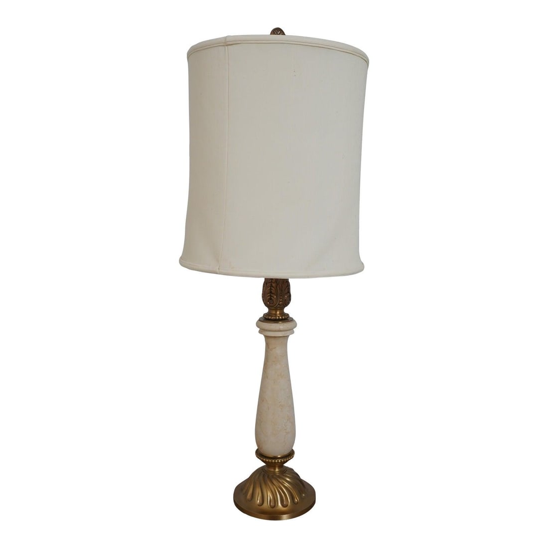 Regency Style Alabaster Brass Table Lamp 40 Inches Tall (1 of 10)