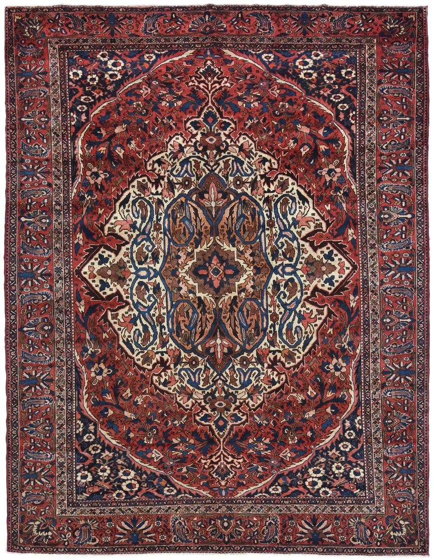 Vintage Floral Handmade Wool Area Rug 9'10 x 12'6 ft (1 of 12)