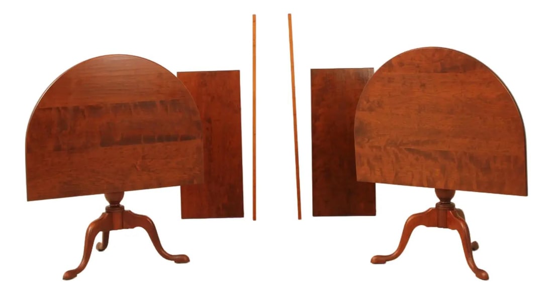 Solid Cherry Tilt Top Dining Table by Eldred Wheeler Two Piece Hand Crafted: Solid Cherry Tilt Top Dining Table by Eldred Wheeler Two Piece Hand Crafted This Eldred Wheeler dining room table features solid cherry construction and a two-piece tilt-top design with tilt ends. Exp