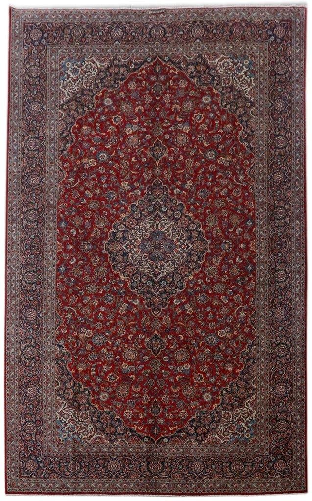 10.2 x 16.6 Red Handmade Persian Signed Kashan Area Rug: 10.2 x 16.6 Red Handmade Persian Signed Kashan Area Rug Free continental US Shipping Indulge in the luxurious charm of this Red Handmade Opulent Craftsmanship Persian Signed Kashan Rug, expertly craft