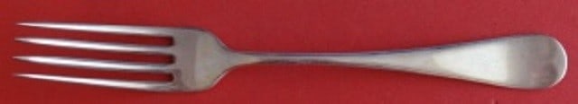 Birks Old English sterling silver 7 3/4" dinner fork: Birks Old English sterling silver 7 3/4" dinner fork Sterling silver dinner fork in the Old English pattern by Birks. This pre-owned piece is not monogrammed and is described as being in excellent con