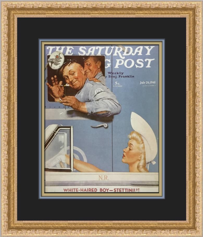 Framed Norman Rockwell The Flirts Saturday Evening Post Print 15 x 18: Framed Norman Rockwell The Flirts Saturday Evening Post Print 15 x 18 Custom framed open edition print of Norman Rockwell's The Flirts, produced as an offset lithograph and presented in a matted, fram