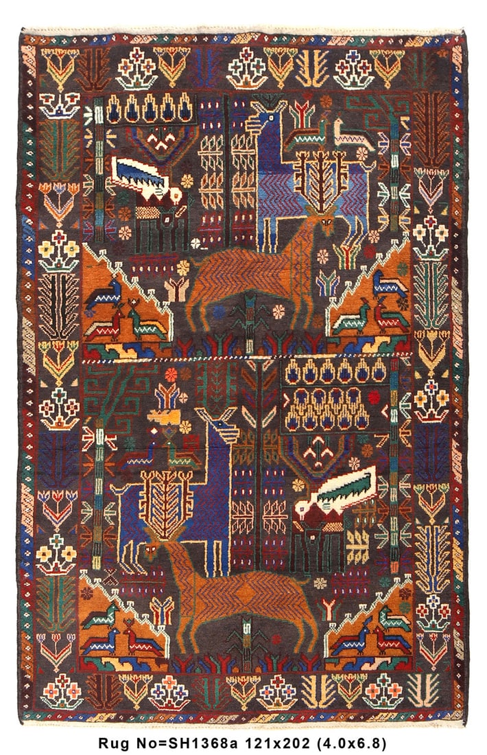 4 x 7 Hand-Knotted Wool Area Rug with Pictorial Design: 4 x 7 Hand-Knotted Wool Area Rug with Pictorial Design Free continental US Shipping Discover a stunning 4' x 7' Hand-Knotted Pictorial Pattern Wool Area Rug, a remarkable piece of art meticulously han