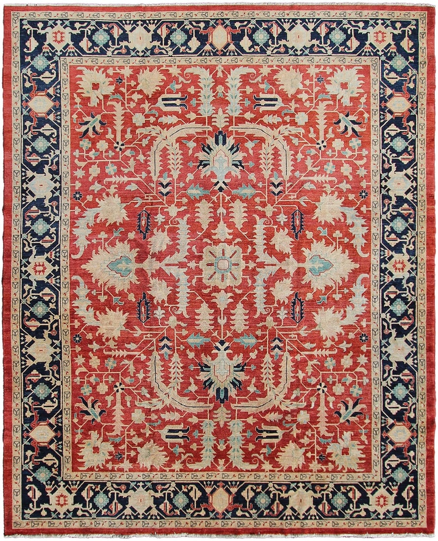 345cm x 442cm Handmade Wool Turkish Oushak Rug Geometric Traditional: 345cm x 442cm Handmade Wool Turkish Oushak Rug Geometric Traditional Vintage Turkish Oushak rug with a traditional geometric floral pattern, hand-knotted in wool. It features a rectangular shape, dens
