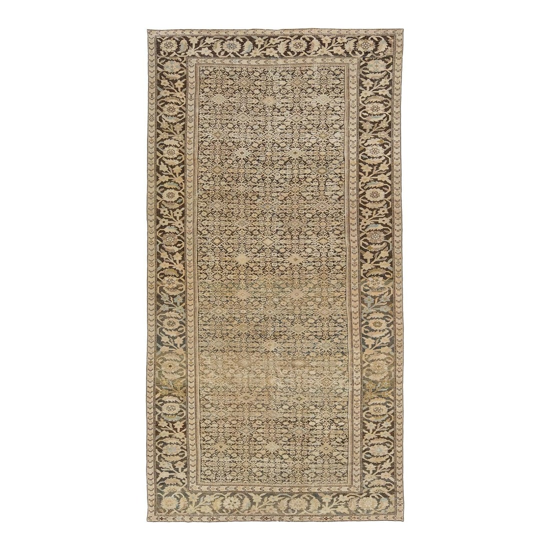 6'9" x 13'1" Antique Malayer Wool Runner Rug Herati Design: 6'9" x 13'1" Antique Malayer Wool Runner Rug Herati Design An antique 19th-century Malayer runner with an all-over Herati field design and an elegant stylized floral border. It is woven with high-qual