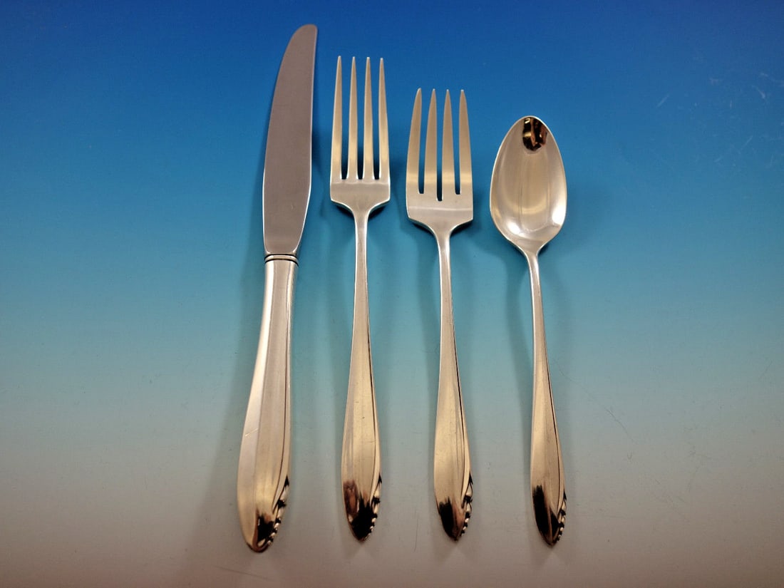 Oneida Lasting Spring Sterling Silver Flatware Set 24 Pieces with Storage Caddy (1 of 3)