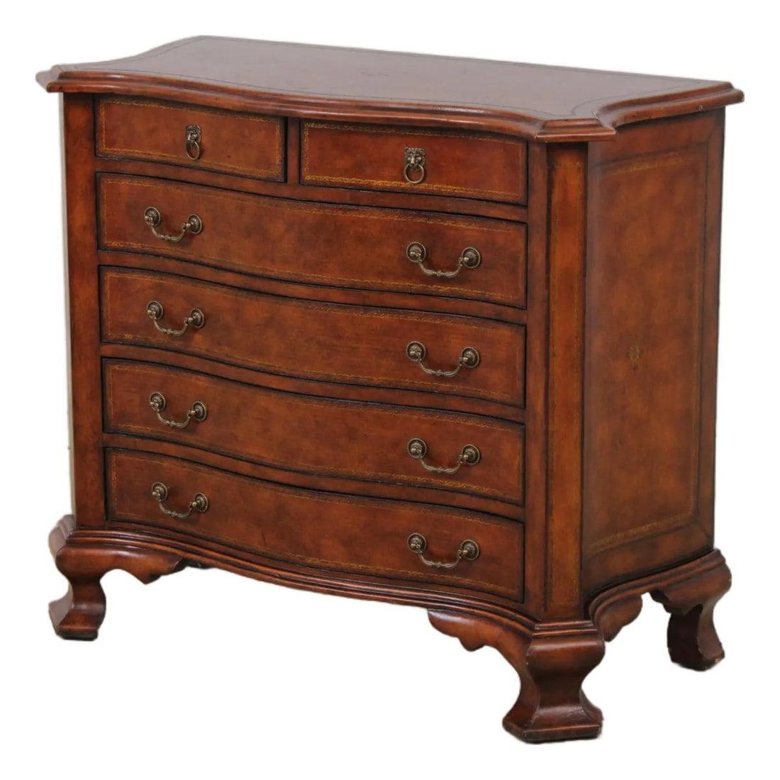 Maitland Smith Georgian Style Leather Wrapped Chest 36w x 17.5d x 32h (1 of 10)