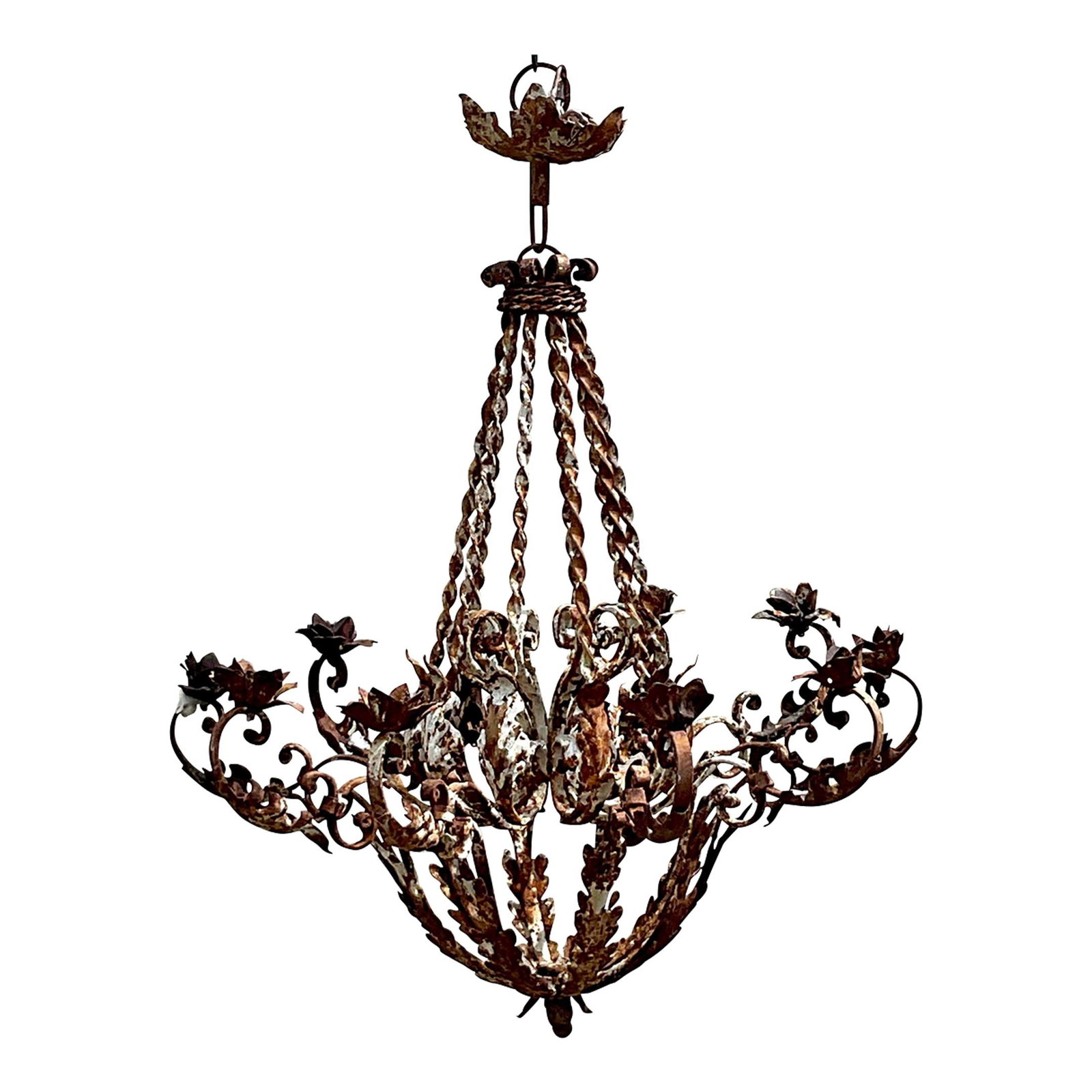 Vintage Regency Patinated Leaf Candle Chandelier Metal 32in: Vintage Regency Patinated Leaf Candle Chandelier Metal 32in Enhance your home decor with this Vintage Regency Patinated Leaf Candle Chandelier. Showcasing elegantly patinated leaves and a classic silh