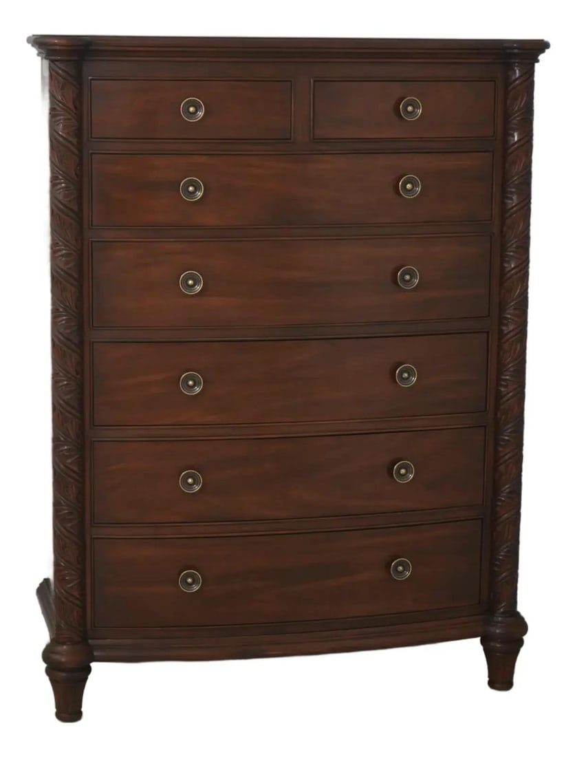 Mahogany Stickley Antiquities Tall Chest with Carved Columns (1 of 10)