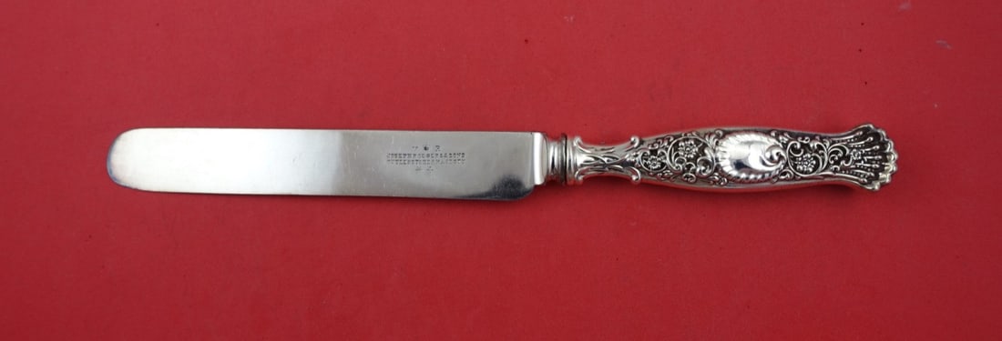 Rare Whiting Hyperion Sterling Silver Banquet Knife 10 1/2 inch: Rare Whiting Hyperion Sterling Silver Banquet Knife 10 1/2 inch Presenting a stunning banquet knife from the renowned Hyperion pattern by Whiting. This exquisite piece is crafted from high-quality ste