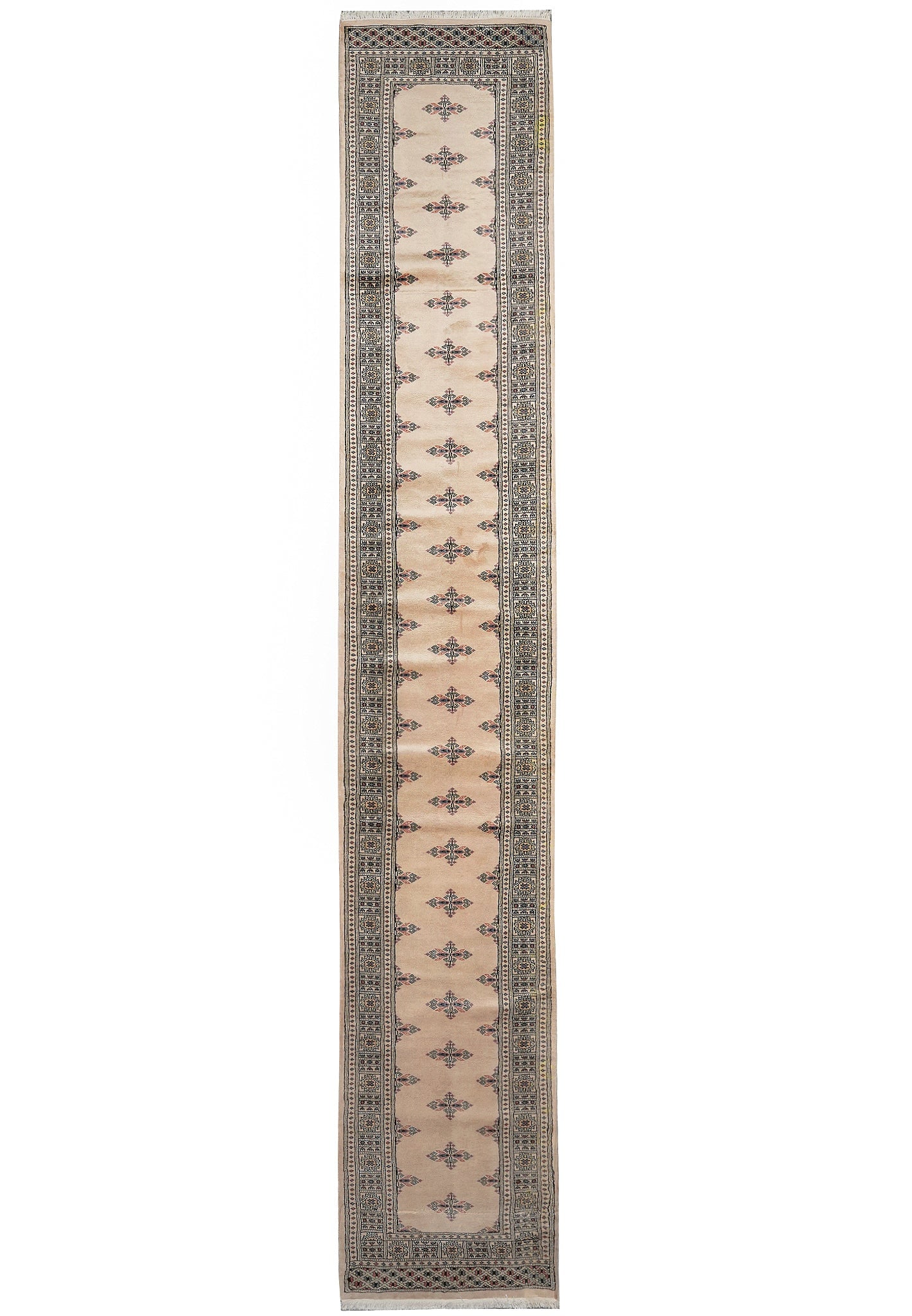 16.6 Feet Jaldar Bokhara Beige Runner Rug (1 of 12)