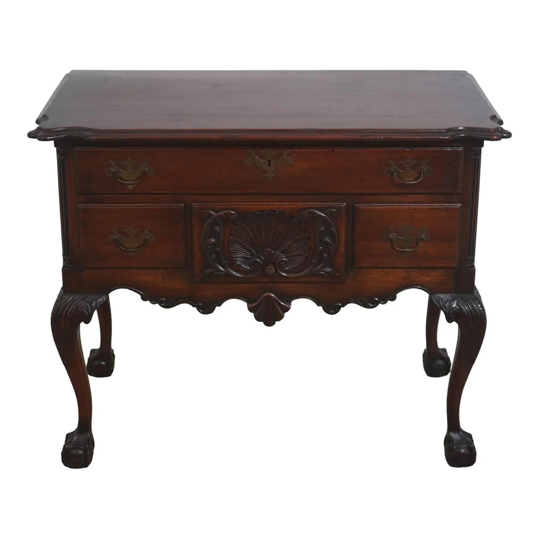 Philadelphia mahogany lowboy bench made clawfoot dresser 38w x 21.5d x 30.5h (1 of 10)