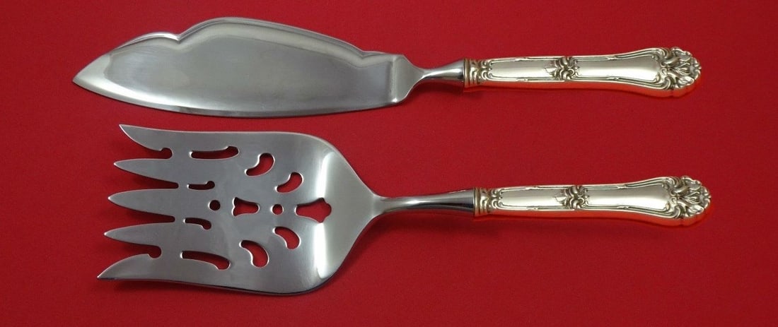 Amston Champlain Sterling Silver Fish Serving Set 2pc by Frank Whiting: Amston Champlain Sterling Silver Fish Serving Set 2pc by Frank Whiting Enhance your dining experience with the Champlain Fish Serving Set, crafted by Frank Whiting. This exquisite 2-piece set features