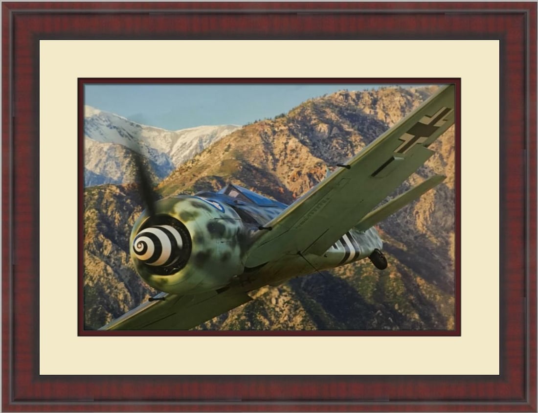 Custom Framed FOCKE WULF FW 190A-9 print (Licensed Reprint) by Philip Makanna: Custom Framed FOCKE WULF FW 190A-9 print (Licensed Reprint) by Philip Makanna This stunning custom-framed print (Licensed Reprint) features the Focke Wulf FW 190A-9, a significant aircraft in aviation