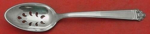 Watson Juliana Sterling Silver Slotted Serving Spoon 8 1/2 9 Hole: Watson Juliana Sterling Silver Slotted Serving Spoon 8 1/2 9 Hole Juliana by Watson sterling silver pierced serving spoon in the Juliana pattern. This post-1940 piece is a custom-made 9-hole slotted s