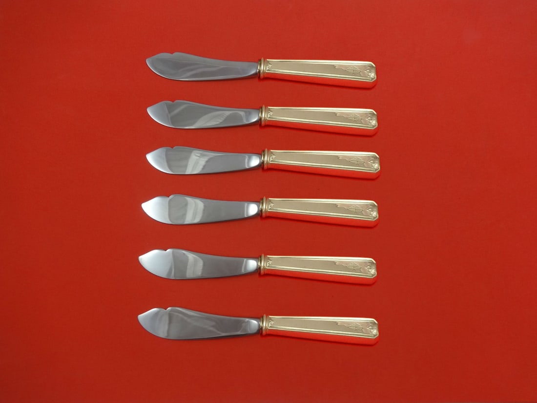 Whiting Lady Baltimore 6pc Sterling Silver Trout Knife Set Custom Made (1 of 1)