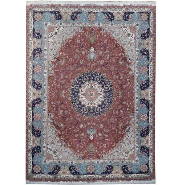 Signed Persian Tabriz Rug 9.10 x 13 Wool Silk 500 KPSI (1 of 6)
