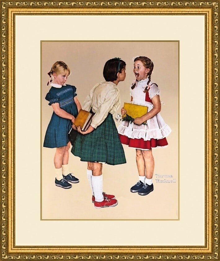Norman Rockwell Missing Tooth Custom Framed Print 17x20 Multi-Color Art (1 of 2)