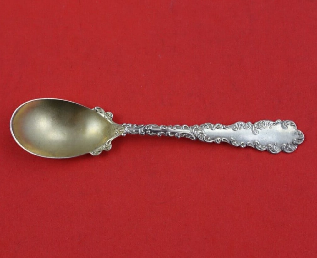 Wallace Waverly Sterling Silver 5 Inch Gold Washed Egg Spoon (1 of 3)