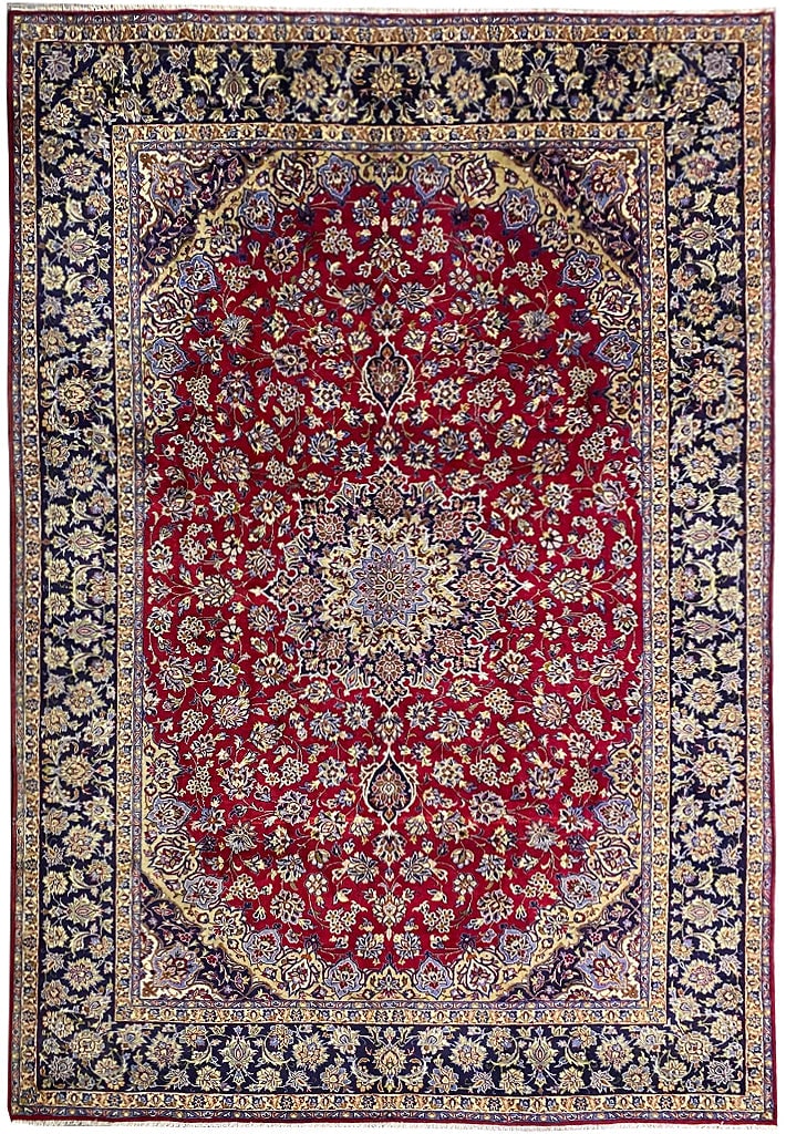 Genuine Persian Najafabad Esfahan Wool Rug 9.9 x 14.0 ft: Genuine Persian Najafabad Esfahan Wool Rug 9.9 x 14.0 ft Free continental US Shipping Enhance your living space with this exquisite 9.9 x 14.0 Genuine Persian Najafabad Esfahan Wool Rug. Crafted with 