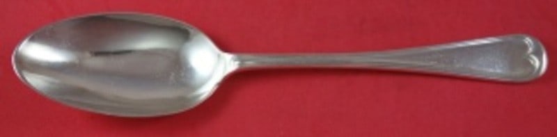 James Robinson Thread Edge Sterling Silver 9 1/2 Serving Spoon: James Robinson Thread Edge Sterling Silver 9 1/2 Serving Spoon Sterling silver serving spoon in the Thread Edge pattern by James Robinson. It is not monogrammed and is in excellent pre-owned condition