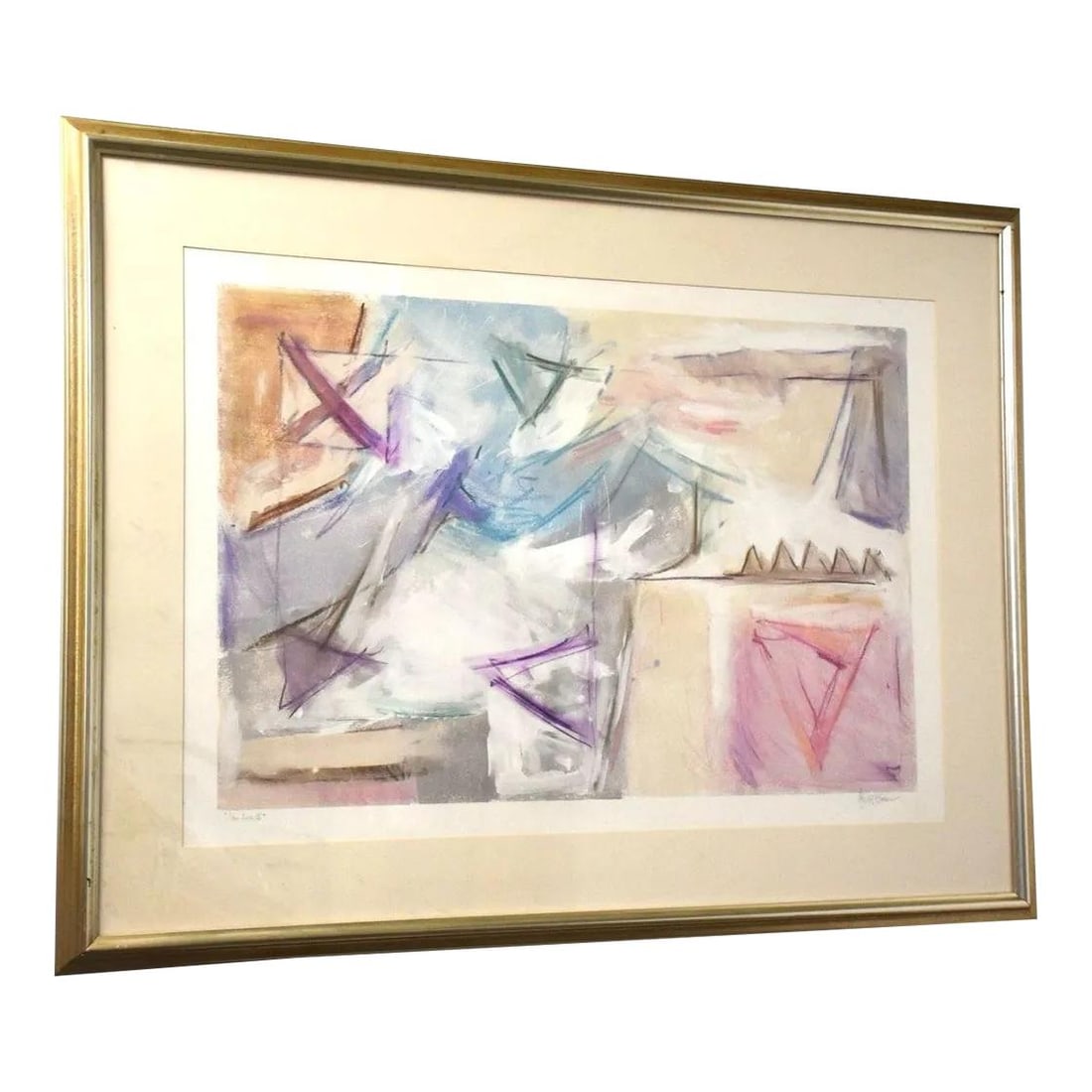 Baker Signed Abstract Pastel Artwork Van Loo II 50" x 38" (1 of 7)