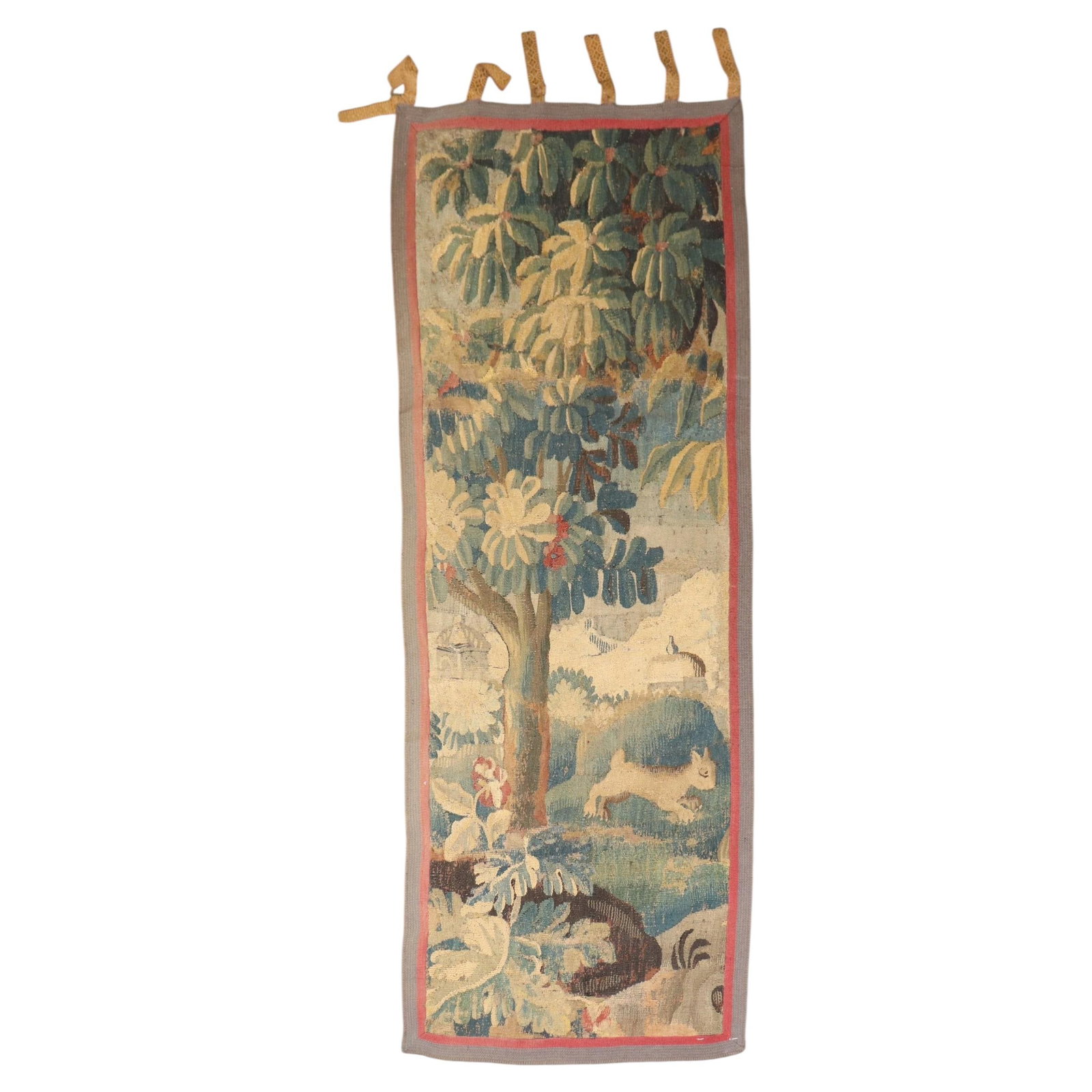 Late 17th Century Flemish Verdure Wool Tapestry Panel with Rabbit Motif (1 of 9)