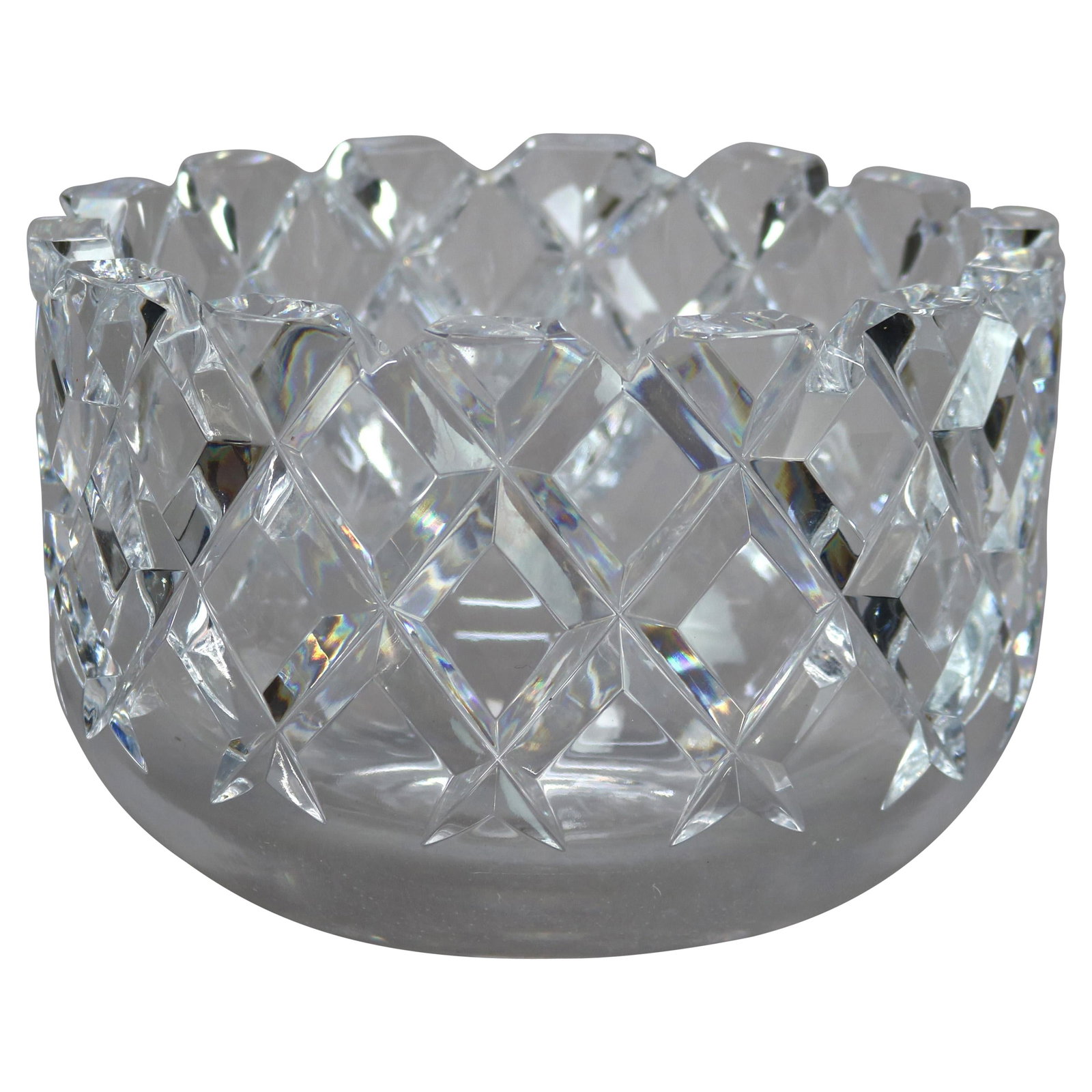 Orrefors Sofiero Lead Crystal Fruit Bowl Diamond Cut 20th Century (1 of 13)