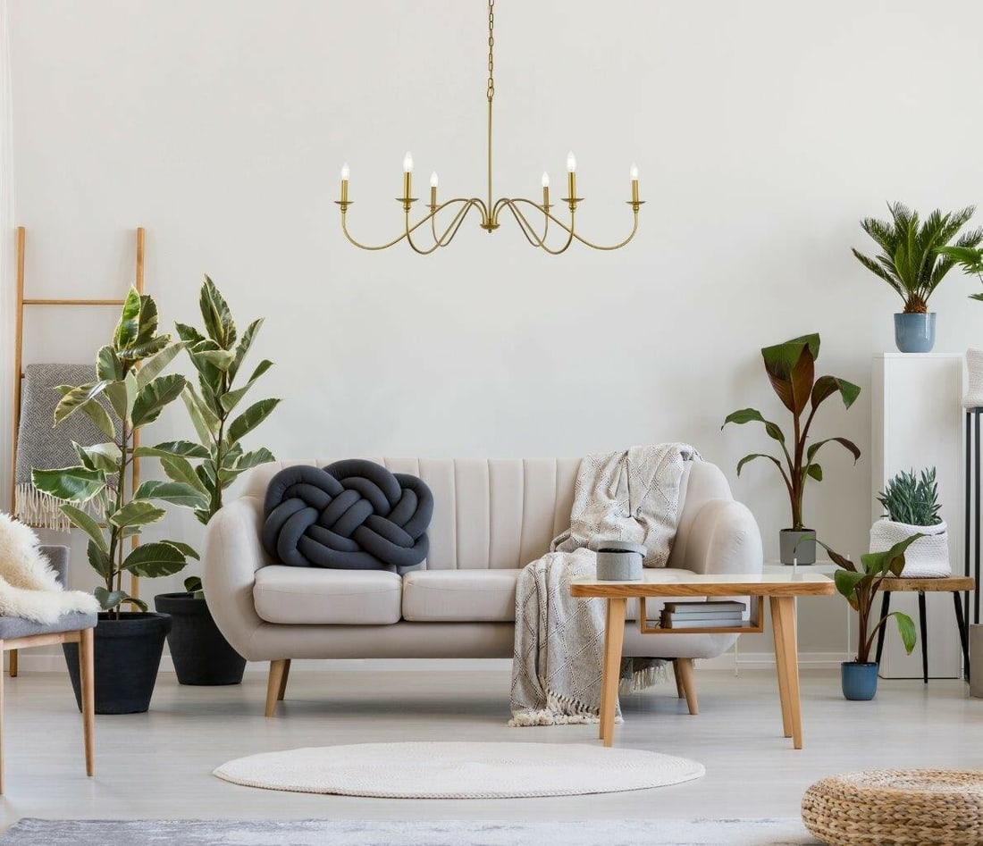 Rohan 6-Light Brass Chandelier 48 inch Ceiling Fixture (1 of 7)