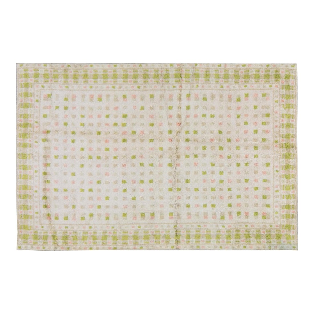 Scandinavian Hand-Knotted Wool Area Rug Almond 6'4" x 9'4": Scandinavian Hand-Knotted Wool Area Rug Almond 6'4" x 9'4" This vintage Scandinavian rug is hand-knotted from wool using traditional techniques, offering a blend of timeless craftsmanship and modern d