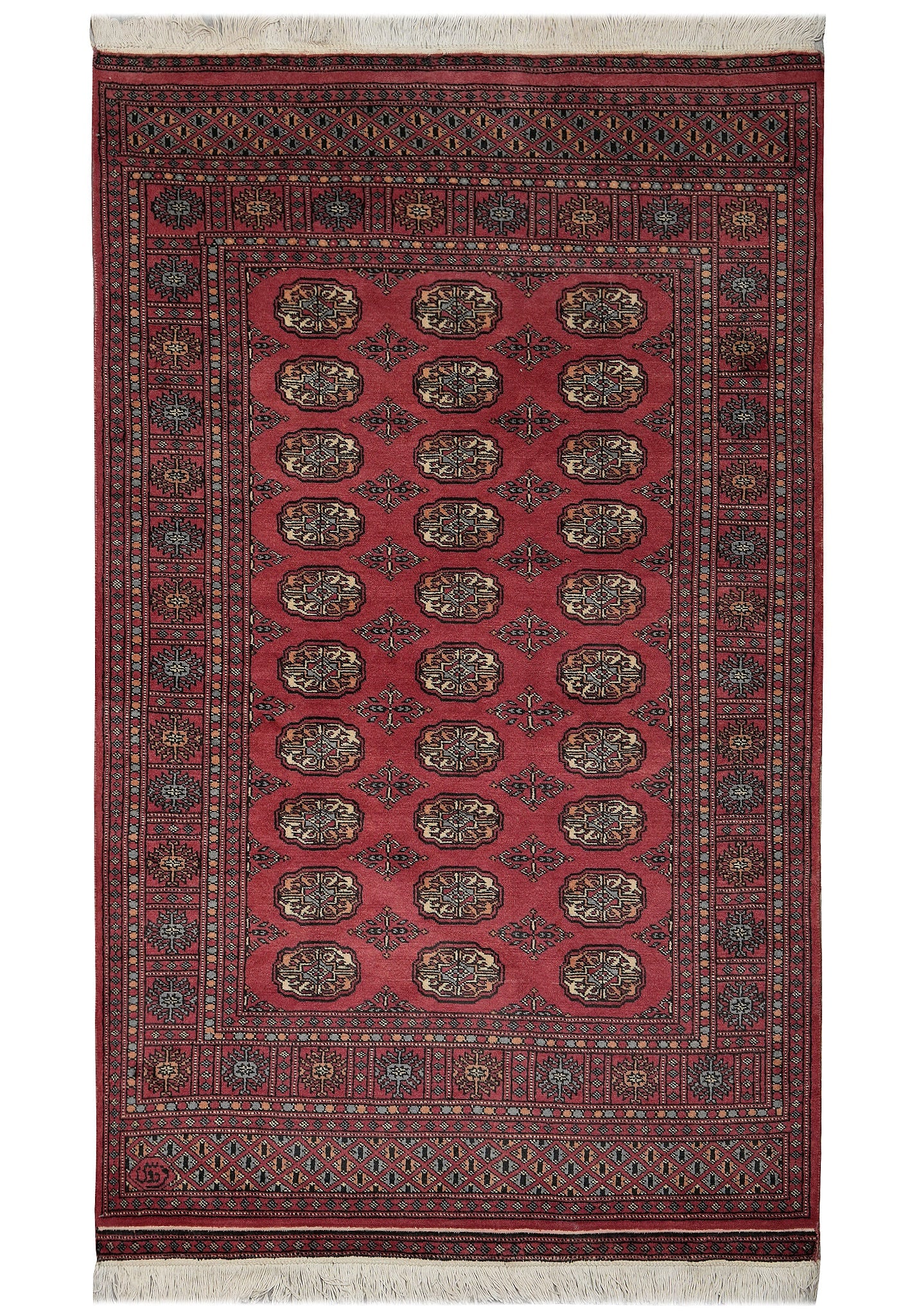 Hand Knotted Bokhara Rug 4 x 6.6 Pakistan: Hand Knotted Bokhara Rug 4 x 6.6 Pakistan Free continental US Shipping This hand-knotted Bokhara rug from Pakistan features a classic design and meticulous craftsmanship. Its compact size makes it sui