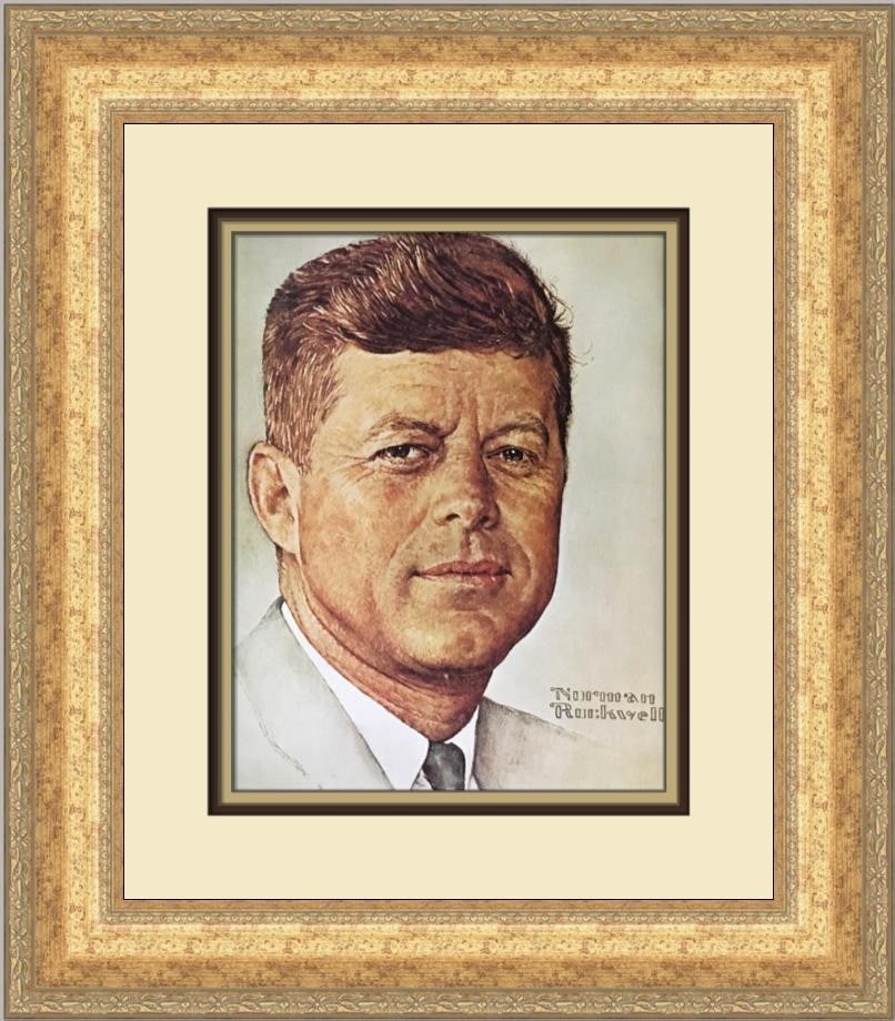 Norman Rockwell John Fitzgerald Kennedy Custom Framed Print 1978 (1 of 2)