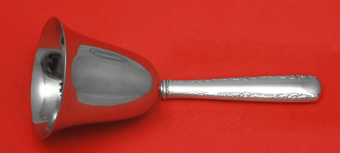 Gorham Camellia Sterling Silver Custom Dinner Bell 7 Inch: Gorham Camellia Sterling Silver Custom Dinner Bell 7 Inch This exquisite dinner bell, crafted by Gorham, features the elegant Camellia pattern. Made with a sterling silver hollow handle and a stainles