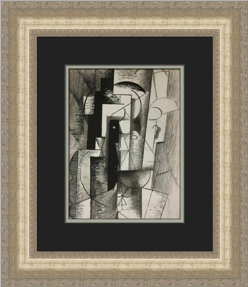 Pablo Picasso Portrait of Guillaume Apollonaire Custom Framed Art Print (1 of 2)