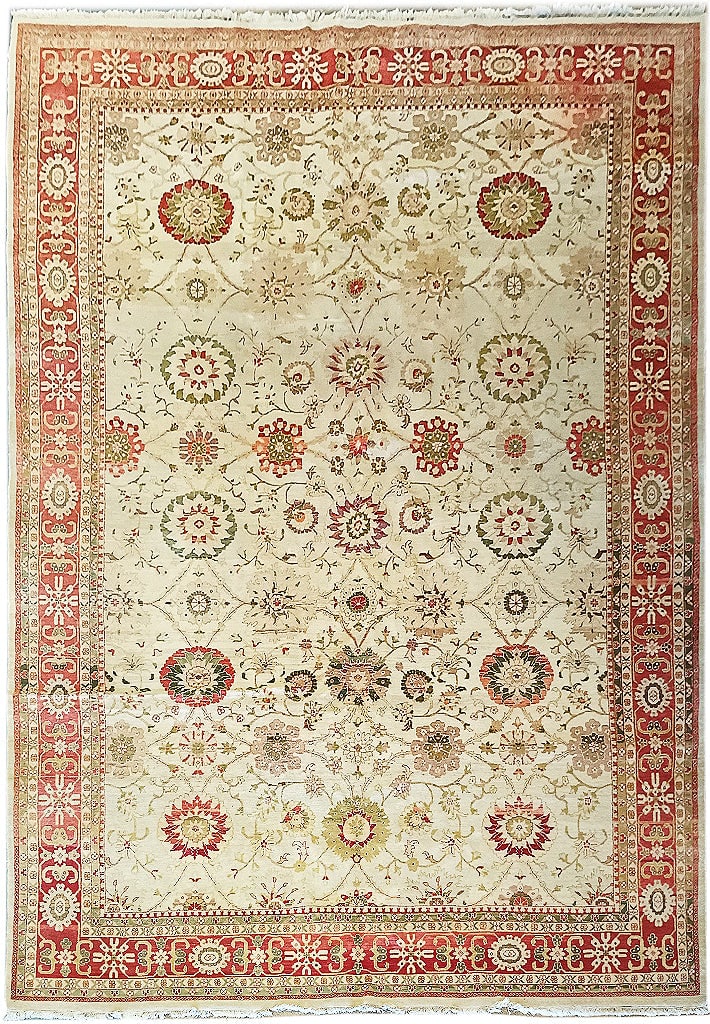 9.10 x 14.10 Hand-Knotted Pleasant Agra Area Rug India: 9.10 x 14.10 Hand-Knotted Pleasant Agra Area Rug India Free continental US Shipping Discover the charm of the Pleasant Agra Rug, a stunning handcrafted piece that brings elegance and sophistication to