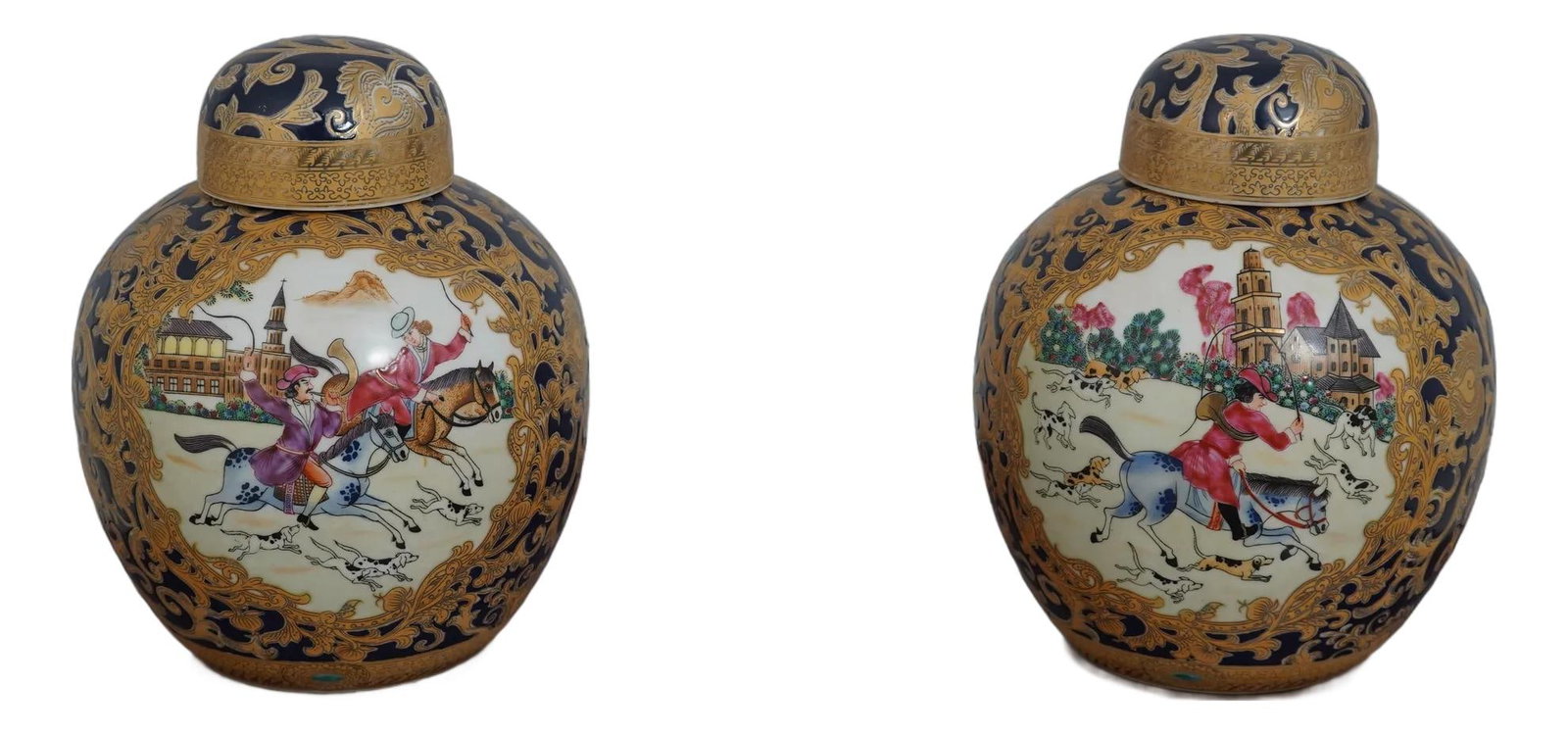 Pair of 19th Century Chinese Famille Rose Porcelain Ginger Jars: Pair of 19th Century Chinese Famille Rose Porcelain Ginger Jars This exquisite pair of Chinese Famille Rose ginger jars dates back to the late 19th century, showcasing intricate detailing and elegant 