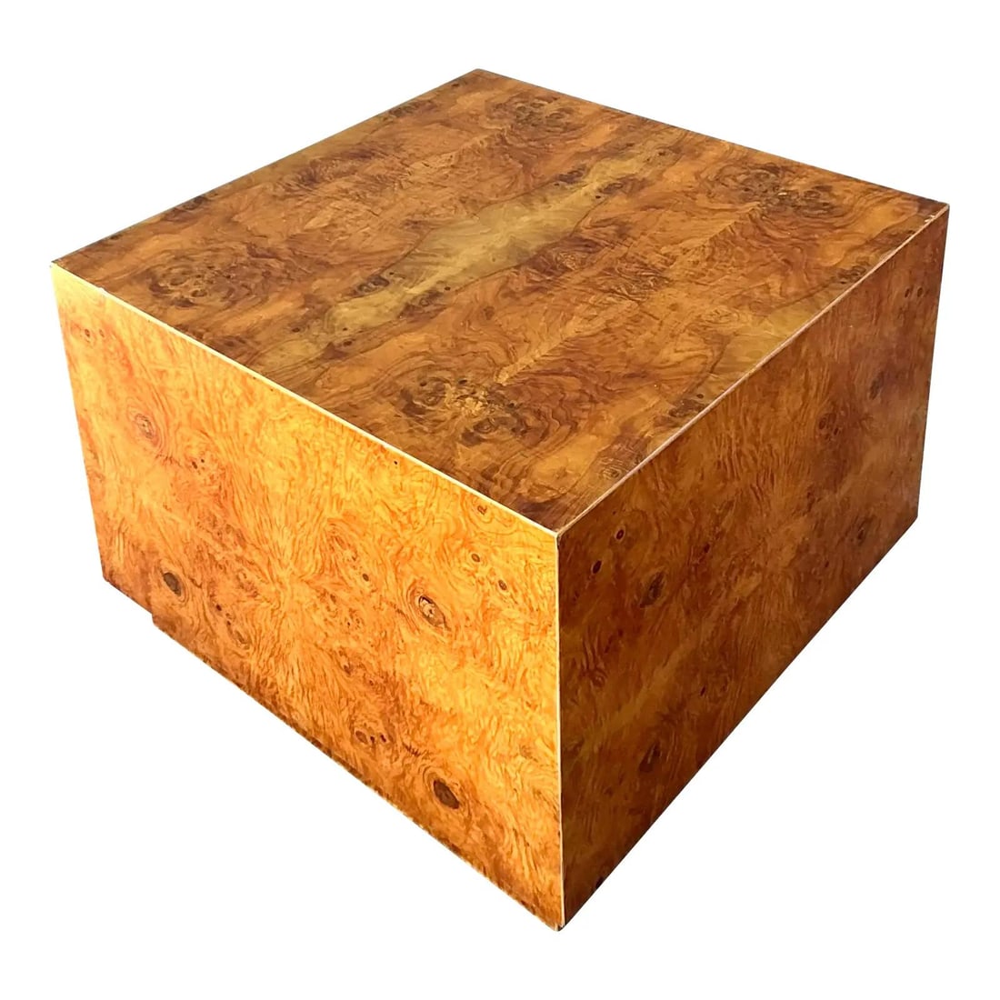 Burl Wood Veneer Square Side Table (1 of 10)