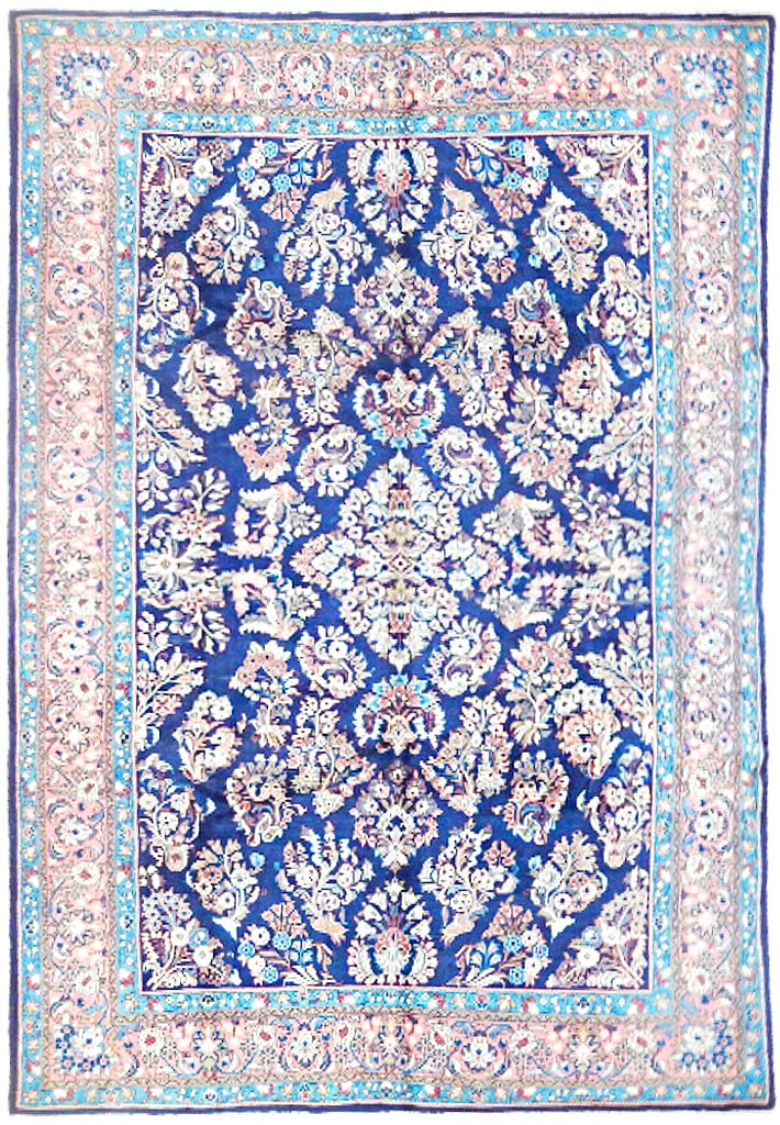Handcrafted 7' x 10' 4" Persian Sarouk Rug - Semi Antique Design: Handcrafted 7' x 10' 4" Persian Sarouk Rug - Semi Antique Design Free continental US Shipping Enhance your space with this exquisite handcrafted semi-antique Persian Sarouk rug, showcasing traditional