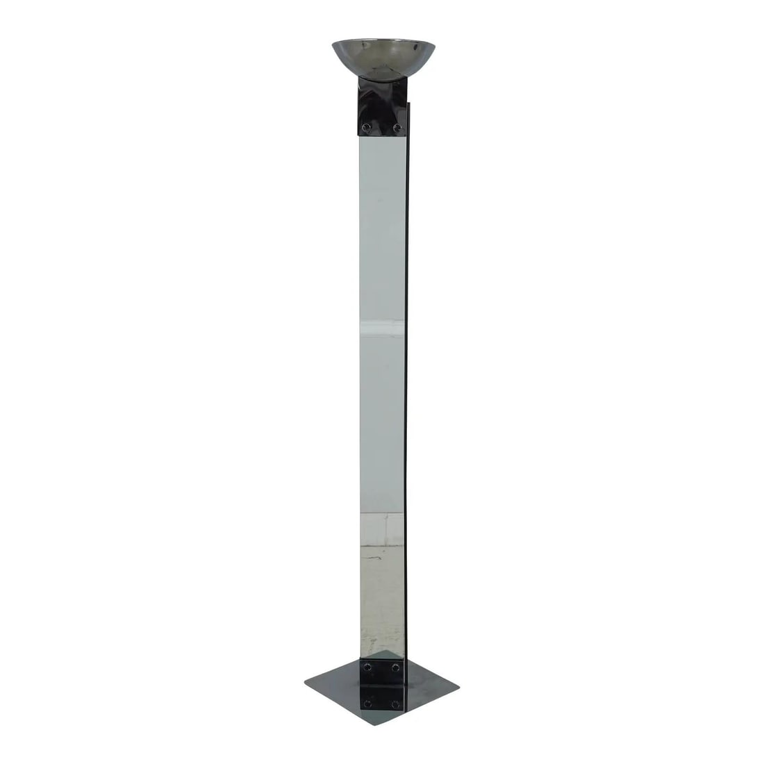 Vintage Modern Chrome Glass Torchier Floor Lamp 70 Inches Tall: Vintage Modern Chrome Glass Torchier Floor Lamp 70 Inches Tall This Vintage Modern Style Chrome & Glass Torchier Floor Lamp features a sleek and stylish design, perfect for adding a touch of elegance 