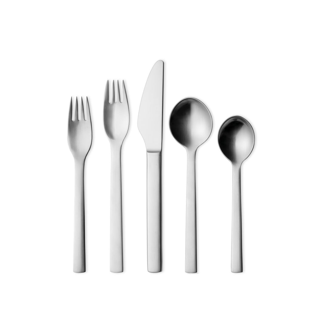 Georg Jensen New York Matte Stainless Steel Cutlery Set 40 Pieces Service for 8: Georg Jensen New York Matte Stainless Steel Cutlery Set 40 Pieces Service for 8 Elevate your dining experience with the New York Matte cutlery set by Georg Jensen. This set, consisting of 40 pieces de