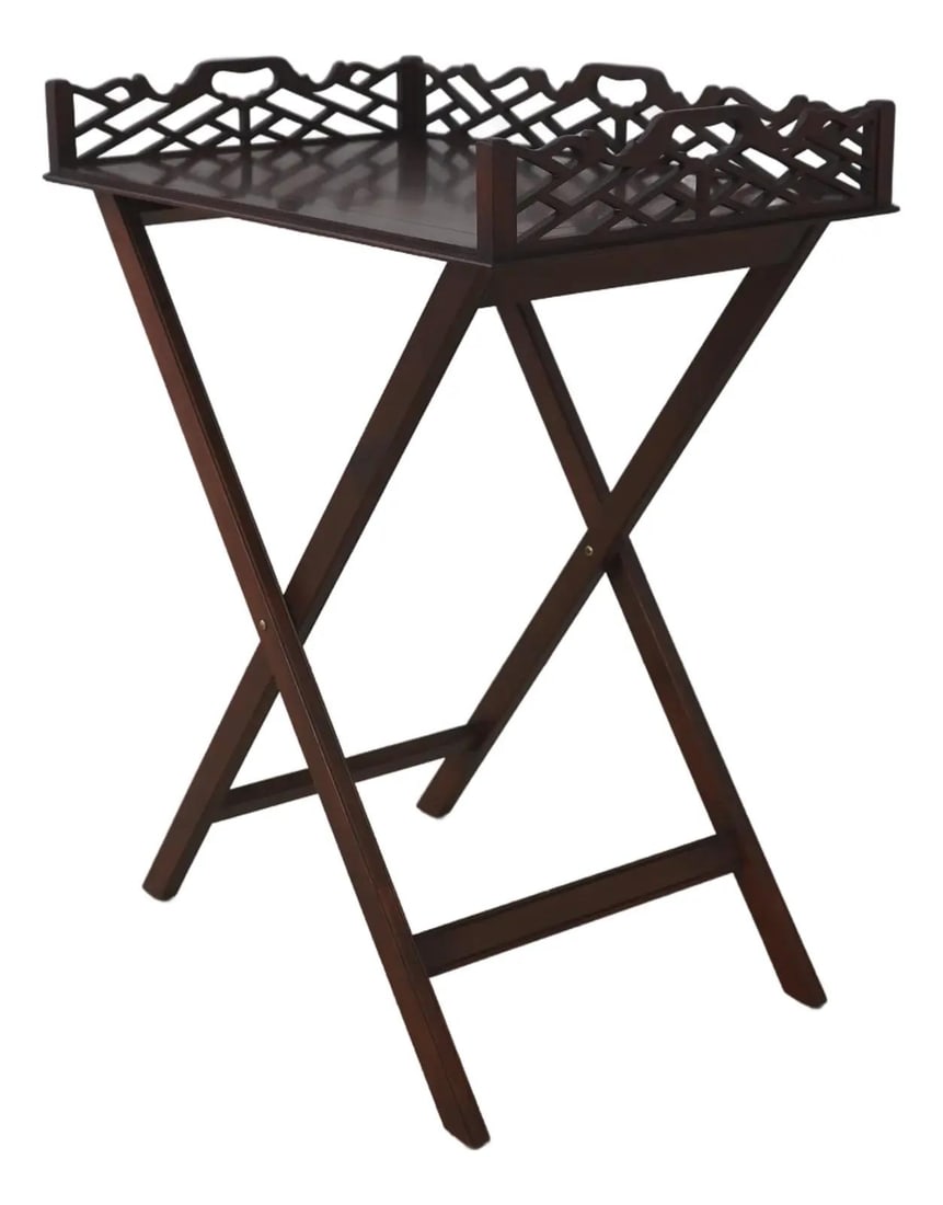 Baker Mahogany Folding Tray Table Chippendale Style (1 of 10)