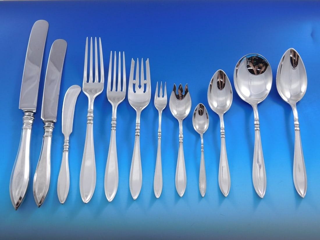Gorham Portsmouth Sterling Silver 144 Piece Art Deco Flatware Service (1 of 6)