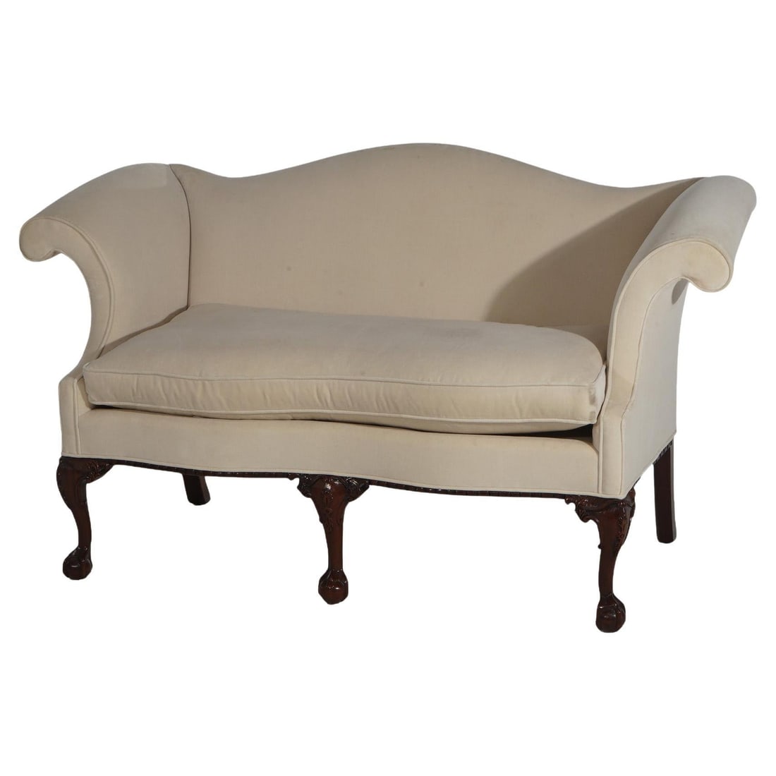 Southwood Mahogany Camel Back Settee Chippendale Style Claw Feet (1 of 16)