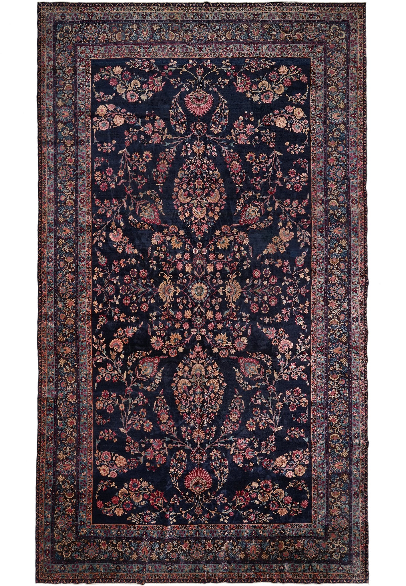 10.6 x 18 Antique Persian Sarouk Mohajeran Hand Knotted Wool Rug (1 of 12)