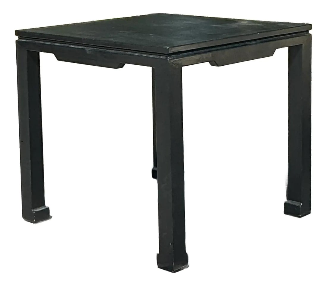 Vintage Square Game Table Black Faux Lizard Skin Boho Decor (1 of 10)